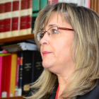 Soledad Borque, ayer, durante el discurso durante la toma de posesión como decana.-ÁLVARO MARTÍNEZ