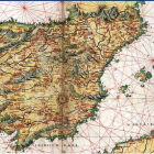 Mapa histórico de la península ibérica.-
