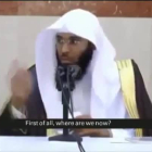 El clérigo saudí, en plena disgresión astronómica sobre la no rotación de la Tierra.-