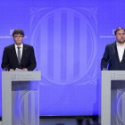 Carles Puigdemont y Oriol Junqueras.-FERRAN NADEU
