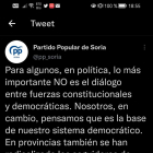 Captura de la cuenta oficial del PP de Soria. HDS