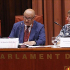 El exjefe de la unidad de Asuntos Internos de la Policía Nacional, Marcelino Martín Blas, durante su comparecencia en la comisión sobre la operación Cataluña en el Parlament.-EL PERIÓDICO