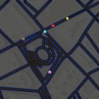 Una partida del videojuego 'Pacman' por las calles del centro de Barcelona.-Foto: GOOGLE MAPS