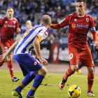 Deportivo y Numancia empataron a tres goles en el partido de ida en Riazor. / ÁREA 11-