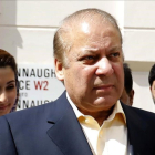 El exprimer ministro paquistaní Nawaz Sharif, en Londres este viernes.-TOLGA AKMEN