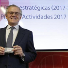 El presidente de la CNMV, Sebastián Albella, durante una rueda de prensa en Madrid.-/ EFE