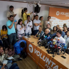 Miembros de la opositora MUD en una rueda de prensa celebrada el miércoles en Caracas.-EFE / MIGUEL GUTIÉRREZ