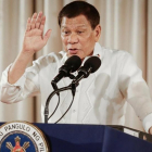 Duterte pronuncia un discurso en el Palacio de Malacanang, en Manila, el 16 de agosto-EFE / MARK R CRISTINO