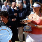 Maria Sharapova tras ganar a Carla Suárez en la final en el torneo Foro Italico en Roma.-Foto: AFP / FILIPPO MONTEFORTE