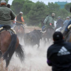 Un momento del festejo del Toro de la Vega de Tordesillas-AFP PHOTO/ CESAR MANSO