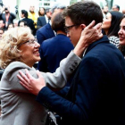 La alcaldesa de Madrid, Manuela Carmena, y el candidato a la presidencia de la Comunidad de Madrid, Íñigo Errejón-JOSE LUIS ROCA