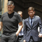 Leo Messi sale de la Audiencia de Barcelona tras declarar este jueves.-ALBERT BERTRAN