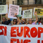 Protesta contra prácticas abusivas de la banca en Barcelona.-RICARD CUGAT