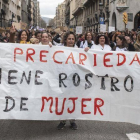 Imagen de una manifestación en Barcelona durante la huelga general feminista celebrada el 8 de marzo.-EL PERIÓDICO (ARCHIVO)