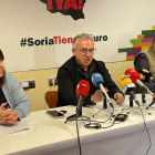Los procuradores de Soria Ya Vanesa García, Ángel Ceña y Toño Palomar. HDS