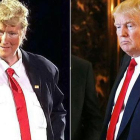 Meryl Streep se mete en la piel de Donald Trump. La actriz parodia al millonario y candidato republicano en un teatro de Nueva York.-