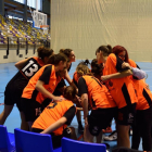 Las chicas del Baloncesto Soria Femenino, durante uno de los partidos que disputaron mientras competían.-BSF