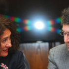 El presidente de la Diputación de León, Juan Martínez Majo, junto a la alcaldesa de Ponferrada, Gloria Fernández Merayo, durante la visita institucional al Ayuntamiento de Ponferrada-Ical
