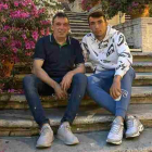 Javier Vicario junto a su padre Tomás, su gran apoyo y pilar en la vida, en una imagen tomada en Roma. HDS