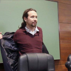 El secretario general de Podemos, Pablo Iglesias, participa como ex miembro del colectivo estudiantil UEP-ei   en la charla La lucha antifascista en la Union de Estudiantes Progresistas -Estudiantes de Izquierdas-DAVID CASTRO