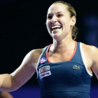 Cibulkova celebra efusivamente su victoria sobre Kuznetsova.-AFP / ROSLAN RAHMAN