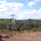 Bomberos ante el incendio forestal en Vozmediano. INFOAR