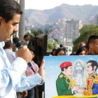 Maduro participa en un acto conmemorativo por los fallecidos durante las protestas del 11 de abril del 2002 en Caracas, este lunes.-EFE