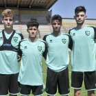 David Sanz, Vidorreta, Céinos, Moha, Maros y Jara son seis de los siete canteranos que están a las órdenes de Carrión esta pretemporada.-Valentín Guisande