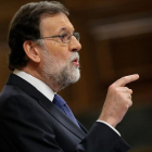 El presidente del Gobierno durante su intervención en el pleno.-/ JUAN MANUEL PRATS