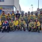 Trabajadores al inicio de la marcha.-PERSONAL DE LA BRIF