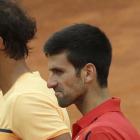Nadal y Djokovic, este viernes en su nuevo duelo en Roma.-AP / ALESSANDRA TARANTINO