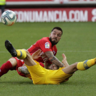 Héctor Hernández, durante su debut con el Numancia ante el Alcorcón.-LUIS ÁNGEL TEJEDOR