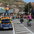 La marcha que salió de Girona, a su paso por Arenys de Mar, este jueves.-ANNA MAS