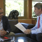 Sáez, izquierda, y Cardenal, en la reunión mantenida en el CSD.-EFE