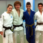 Rocío García junto a sus compañeros de entrenamientos Alexis Rosa, Luis Novo y Nicolás Plaza.-J.C. Finisterre
