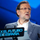 El Presidente del Gobierno Mariano Rajoy durante su discurso de clausura de la Conferencia Política 2015 del PP en Madrid.-Foto: DAVID CASTRO