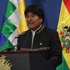 Morales, compareciendo ante la prensa-EL PERIÓDICO