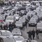 Protesta de los taxistas franceses contra Uber en París el pasado enero, pendiente también del tribunal europeo.-CRISTOPHE PETIT TESSON