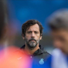 Quique Sánchez Flores, en un entrenamiento del Espanyol en Sant Adrià.-JORDI COTRINA