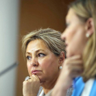 La vicepresidenta y portavoz de la Junta de Castilla y León, Rosa Valdeón, comparece en rueda de prensa posterior al Consejo de Gobierno junto a la consejera de Hacienda, Pilar del Olmo-ical