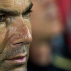 Zidane, en Son Moix durante el duelo con el Mallorca.-AFP / JAIME REINA