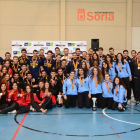 Los finalistas del Campeonato de España Universitario junto a representantes institucionales.-Álvaro Martínez
