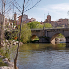 Panorámica de Almazán con el puente y el río Duero.-MARIO TEJEDOR