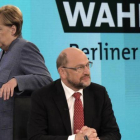 Angela Merkel y Martin Schulz el pasado mes de septiembre en Berlín.-AP / GERO BRELOER