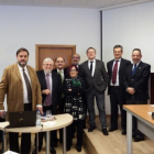 José Luis Ruiz Zapatero, primero por la izquierda, en la presentación de su tesis en 2016-HDS