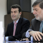 Yves Díaz de Villegas y Santiago Aparicio durante la presentación de la plataforma. / ÚRSULA SIERRA-