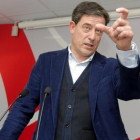 José Ramón Gómez Besteiro, en la rueda de prensa que ofreció el pasado 12 de marzo en la sede de los socialistas gallegos.-EFE / XOAN REY