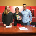 María Victoria Marco, Gloria Gonzalo y Pablo Cabezón, en la presentación del protocolo y el sello. J.A.C.