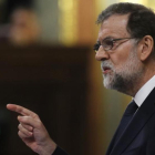 El presidente del Gobierno, Mariano Rajoy, en el Congreso de los Diputados.-EFE / JUAN CARLOS HIDALGO