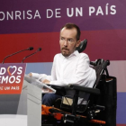 Pablo Echenique en rueda de prensa el 27-J, en Madrid.-AGUSTIN CATALAN